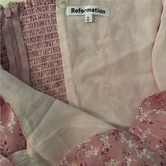 Reformation Blush Floral Smocked Dress - Picture 2 of 3